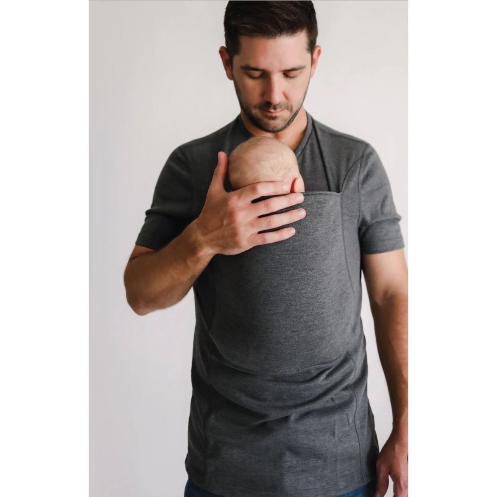 Men's Pocket Front Babywearing T-Shirt - Gray
